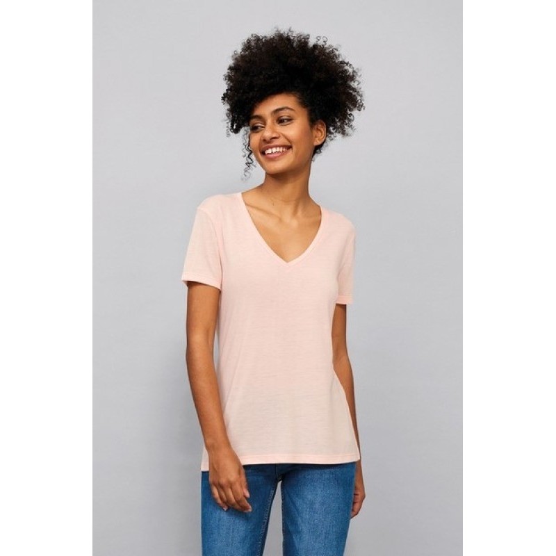 Tee-shirt femme fluide col V Motion