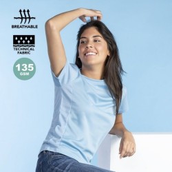 T-Shirt Femme technique en polyester 135 g/m2 nid d'abeille