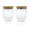 Verres double paroi 250ml avec couvercle en bambou