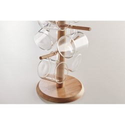 Présentoir et 6 tasses en verre