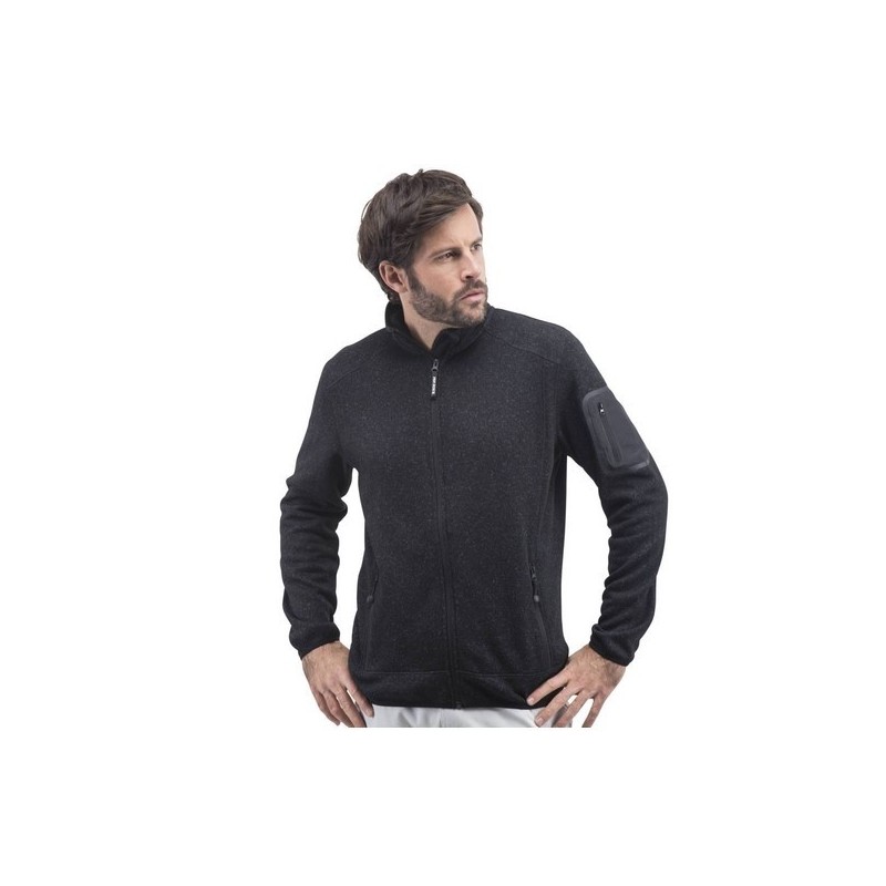 Veste polaire tricotée à fermetures contrastées