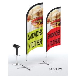 Drapeau de plage 2,40 mètres / Oriflamme / Voile