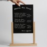 Porte-Visuel/Menu Socle Bois 2 Montants Ardoise A4 297x210