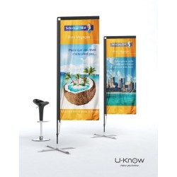 Drapeau sur pied 2,10 mètres