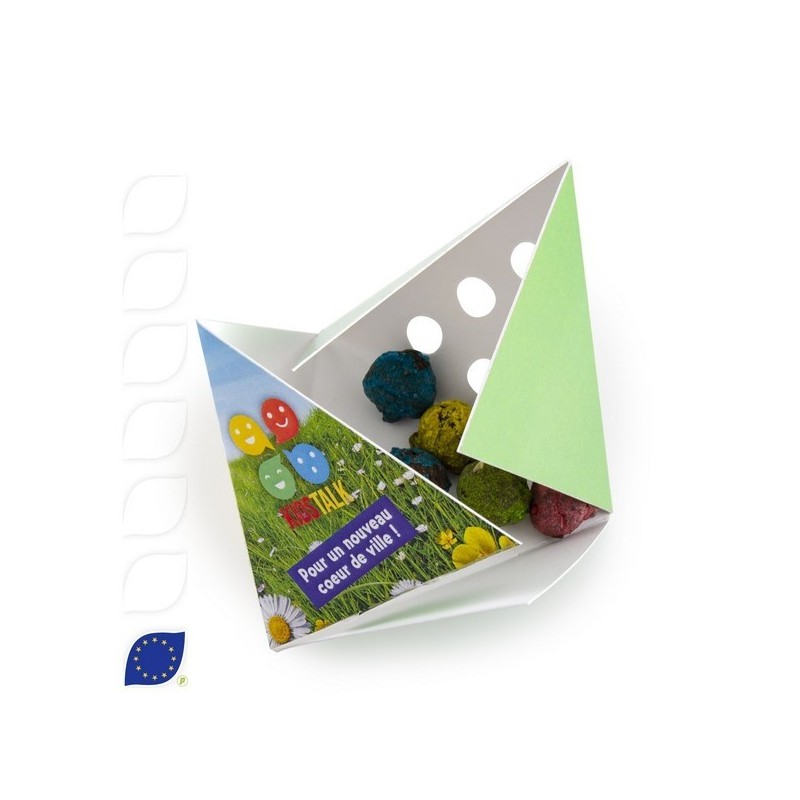 Billes de graines en boite pyramide à semer