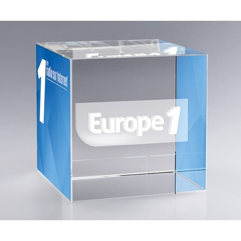 Bloc de verre cubique 8cm