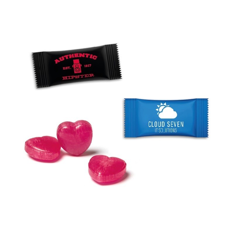 KG de bonbons coeur framboise en flowpack
