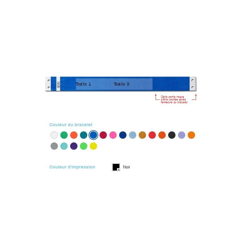 Bracelet tyvek indéchirable