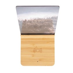 Cadre photo avec chargeur sans fil bambou