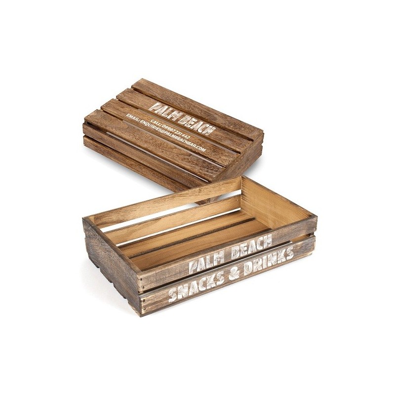 Caisse en bois foncé l