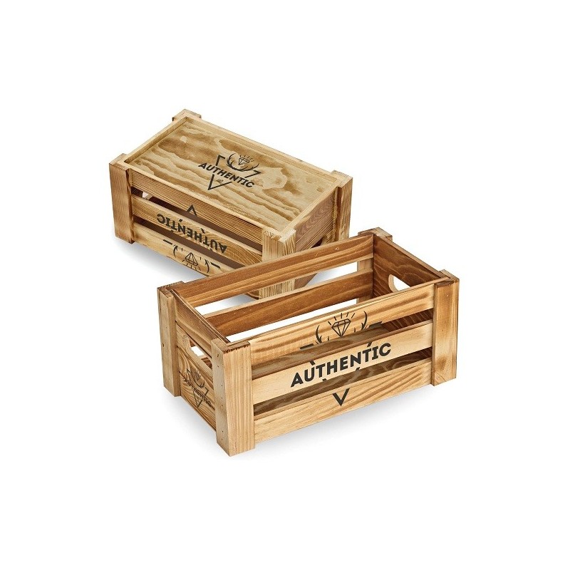 Caisse en bois clair l