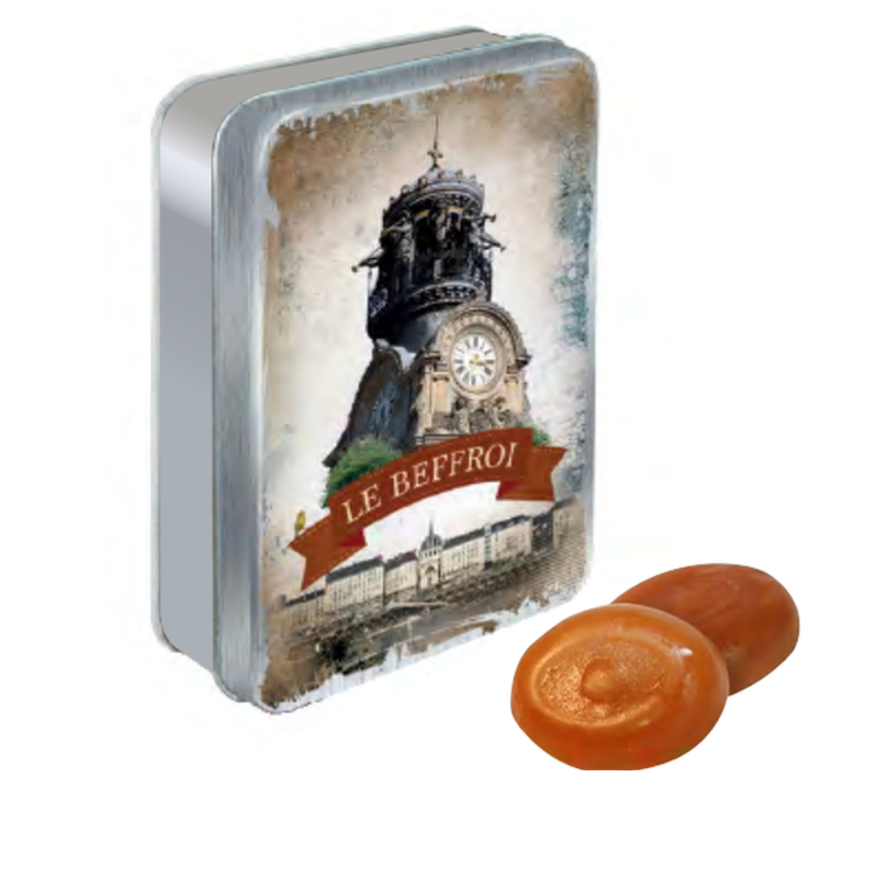 Boîte à pastille avec caramel dur
