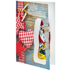 Carte de v?ux à plier avec figurine chocolat