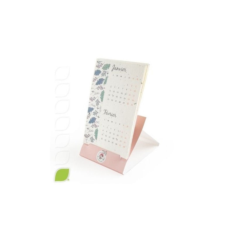 CALENDRIER EN PAPIER DE GRAINES AVEC CHEVALET