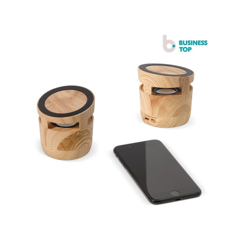 Enceinte en bois avec chargeur sans fil