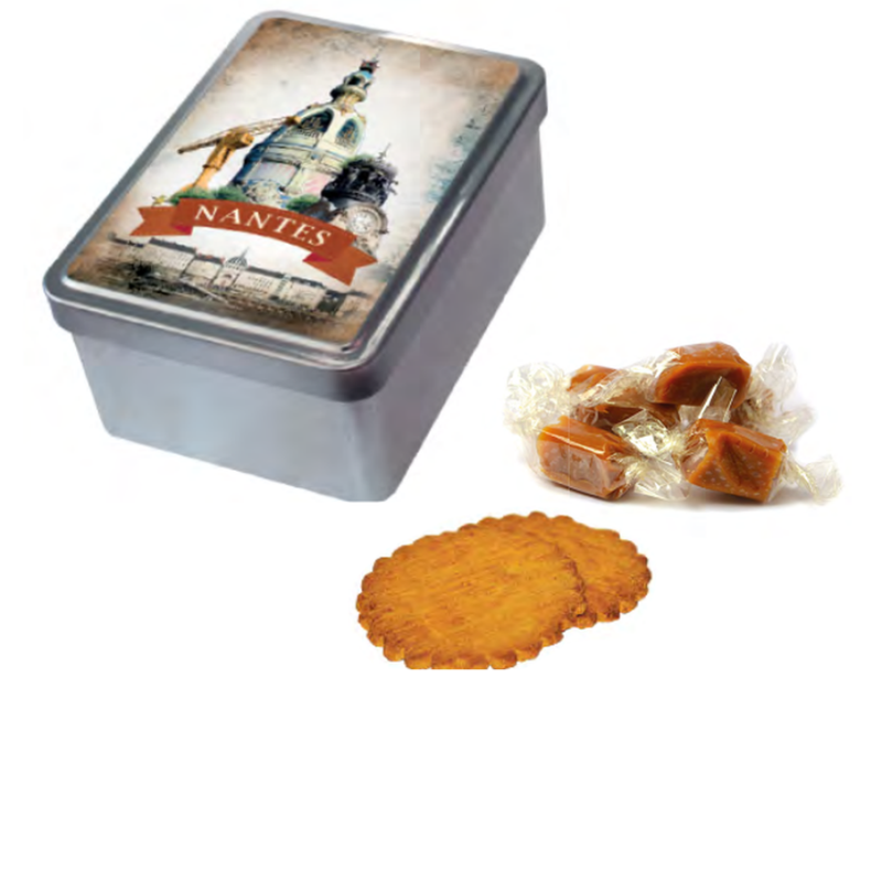 Boïte à sucrette avec caramels au beurre salé ou grand sablé