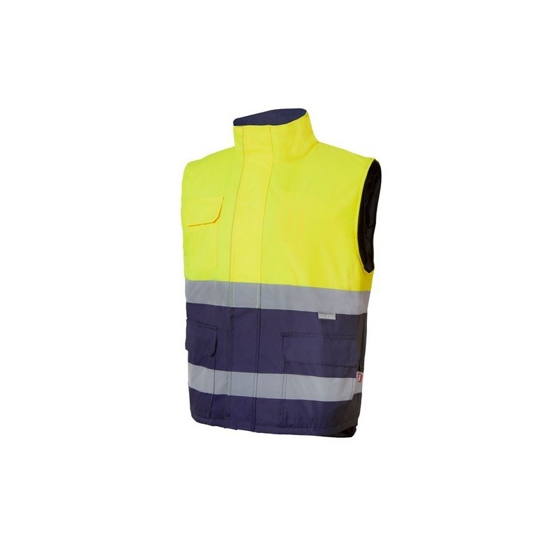 BODYWARMER MATELASSÉ BICOLORE HAUTE VISIBILITÉ