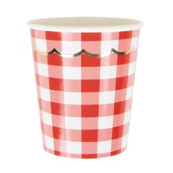 GOBELETS FESTONNES 200ML GUINGUETTE ET OR X 8