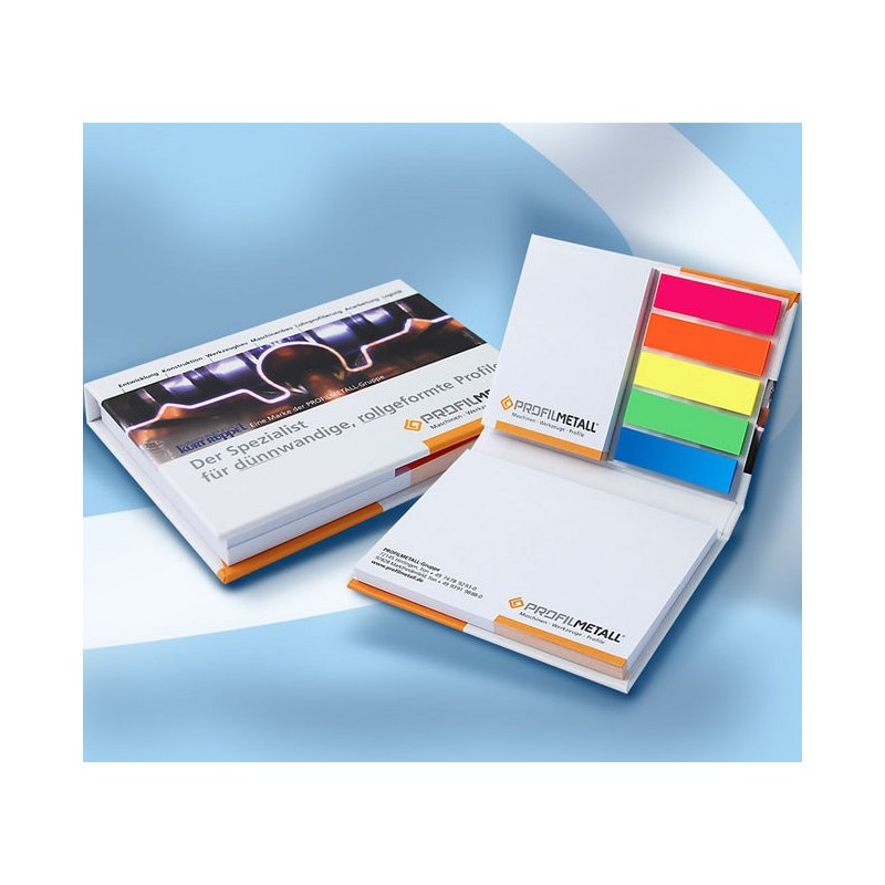 Bloc-notes adhésif repositionnable à couverture rigide