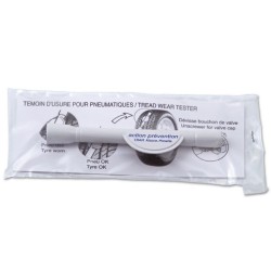 Testeur usure de pneus en sachet individuel avec notice