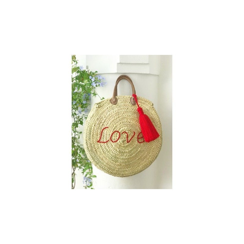 Panier rond brodé