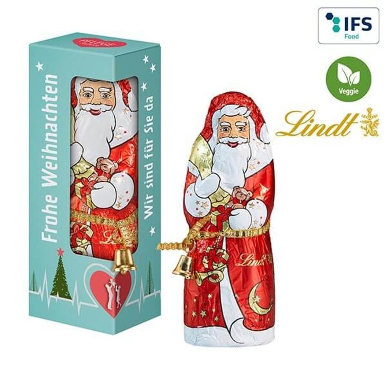 Père noël de lindt & sprüngli dans une boîte cadeau