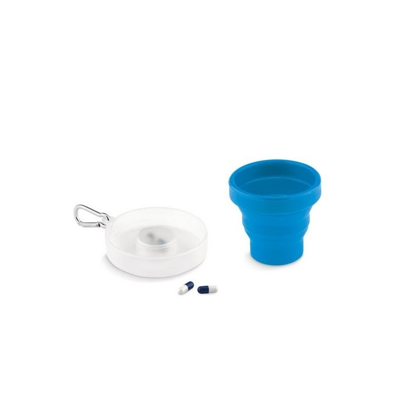 Tasse pliable avec pilulier
