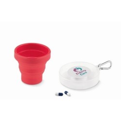 Tasse pliable avec pilulier
