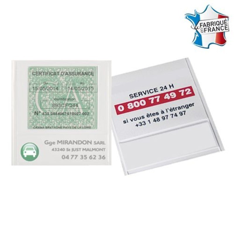 Etui vignette adhésif