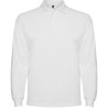 Polo manches longues, col et poignets en côte 1x1, Patte de boutonnage 3 boutons ton sur ton  ESTRELLA L/S (Blanc, Tailles enfa