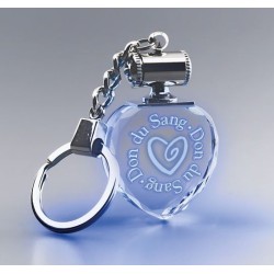 Porte-clefs cur lumineux bleu