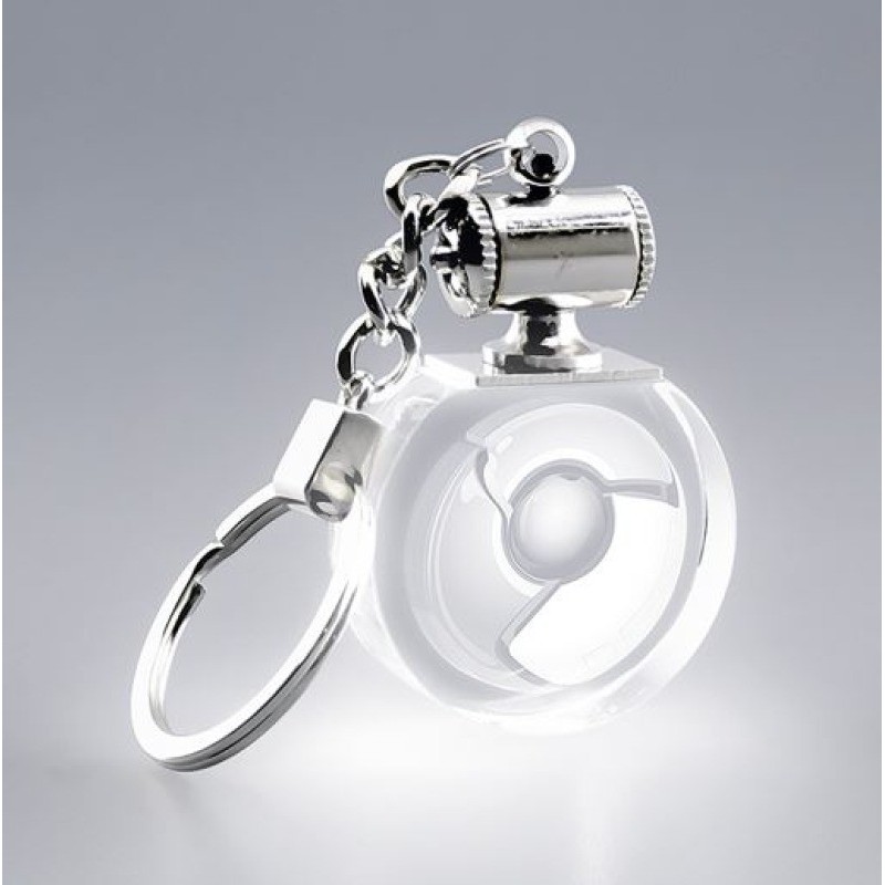 Porte-clefs rond lumineux blanc