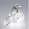 Porte-clefs rond lumineux blanc