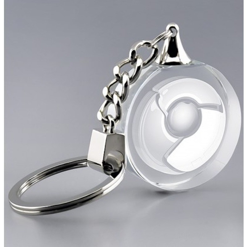 Porte-clefs rond en verre
