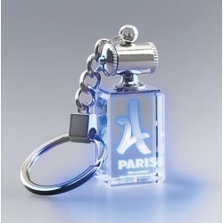 Porte-clefs rectangle lumineux bleu