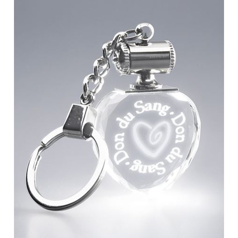 Porte-clefs cur lumineux blanc