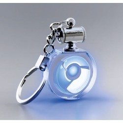 Porte-clefs rond lumineux bleu