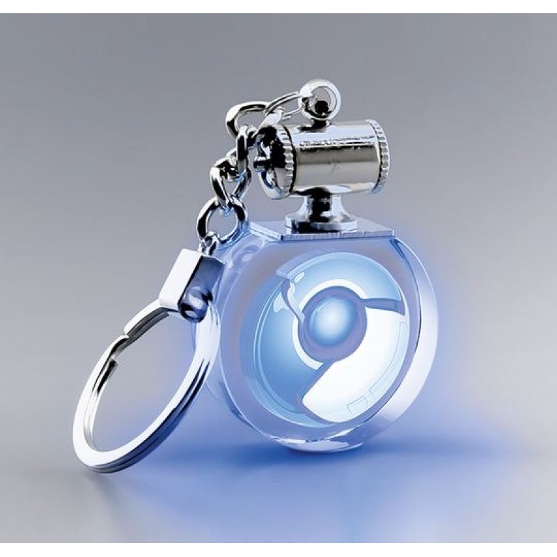 Porte-clefs rond lumineux bleu