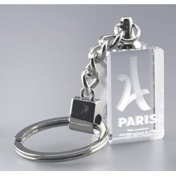 Porte-clefs rectangle en verre