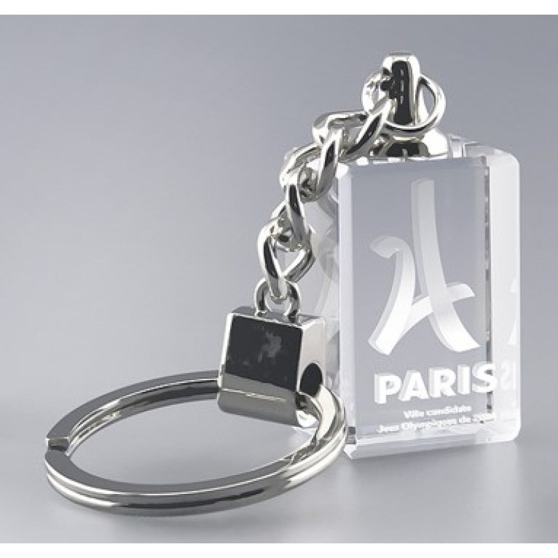 Porte-clefs rectangle en verre