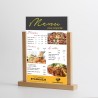 Porte-Visuel/Menu Socle Bois 2 Montants Plexi A4 297x210