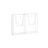 Porte Brochure  Mural  Classique 2 cases 1/3A4 (2xL.10.6 cm)