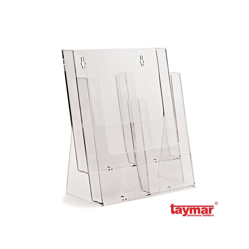 Porte-brochure Comptoir 4 cases 1/3.A4 mixte