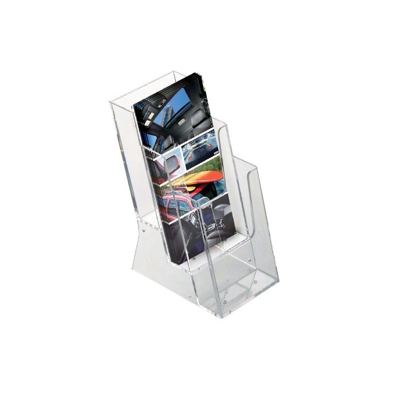 Porte Brochure Comptoir Cristal ECO 3 x 1/3.A4 (210x105 mm)
