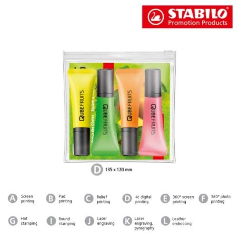 STABILO NEON surligneur Etui zippé de 4