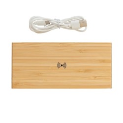 Réveil en bambou avec chargeur sans fil 5w