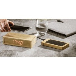 Bamboo Alarm Clock with Wireless Charger chargeur