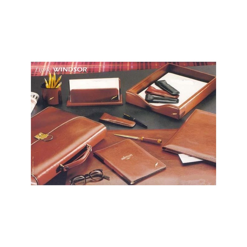 Sous main en cuir avec rabat WINDSOR - format 48X32