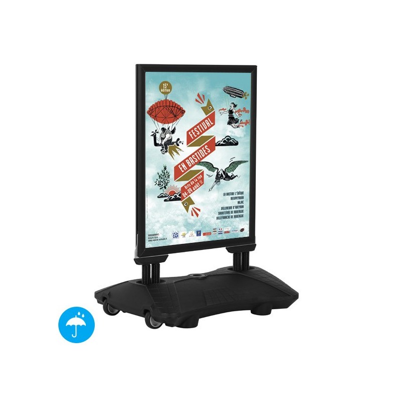 Panneau Cadro-Clic 4 Ressorts B2 70x50 + Base Lestable NOIR