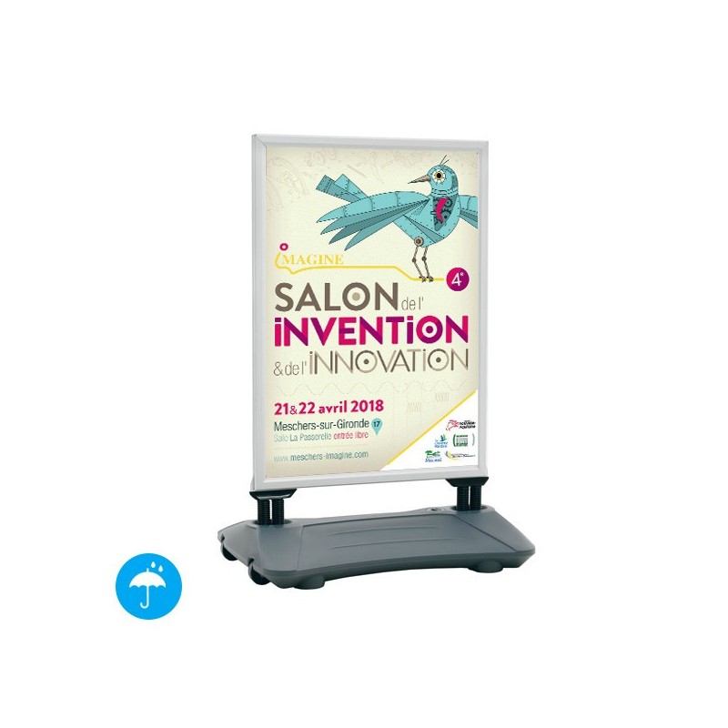 Panneau Cadro-Clic 4 Ressorts B2 70x50 + Base Lestable GRIS